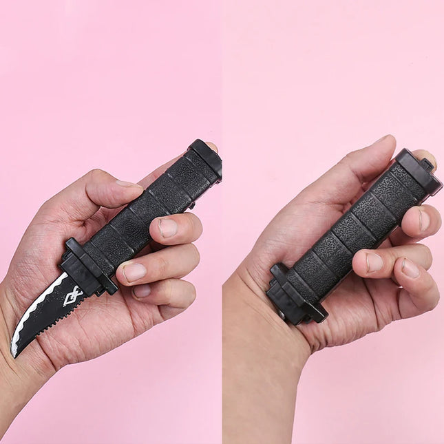 Retractable Fake Knife - Adult Plastic Magic Prank Toy for Jokes, Scary Tricks & Halloween Props (Realistic Toy)