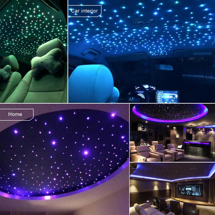 16W RGBW Fiber Optic Star Ceiling Light Kit Sound Activated APP Starry Sky Fiber Optic Light for Car roof Stars home decorating