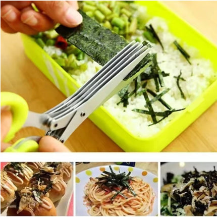 Multifunctional Scissors Stainless Steel 3/5 Layer Kitchen Scissors Scallion Cutter Pepper Herb Laver Spices Onion Cooking Tool
