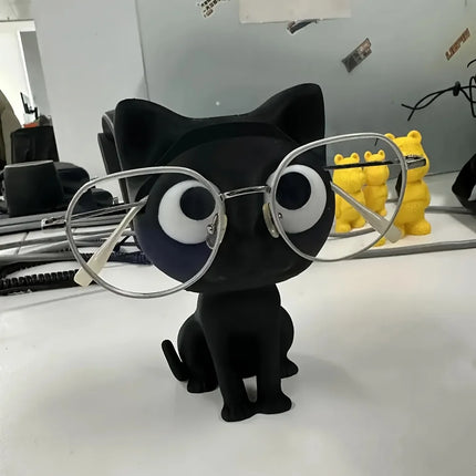 3D Printed Cat Design Glasses Holder Cute Desktop Eyeglass Stand Storage Organizer Home Office Decor Holiday Gift