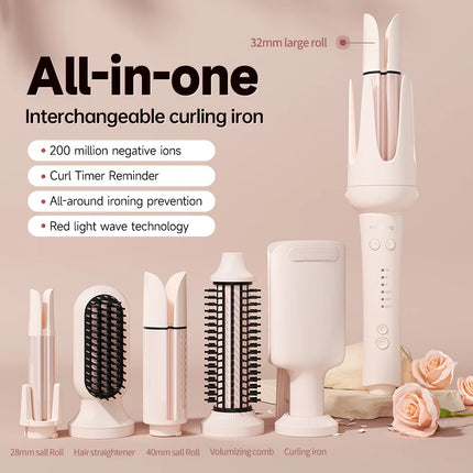 Auto Curling Iron Professional 3 Speed Rotary Hair Curler Ceramic Heated Styling Wand with Negative Ion Hair Care Styling Tools