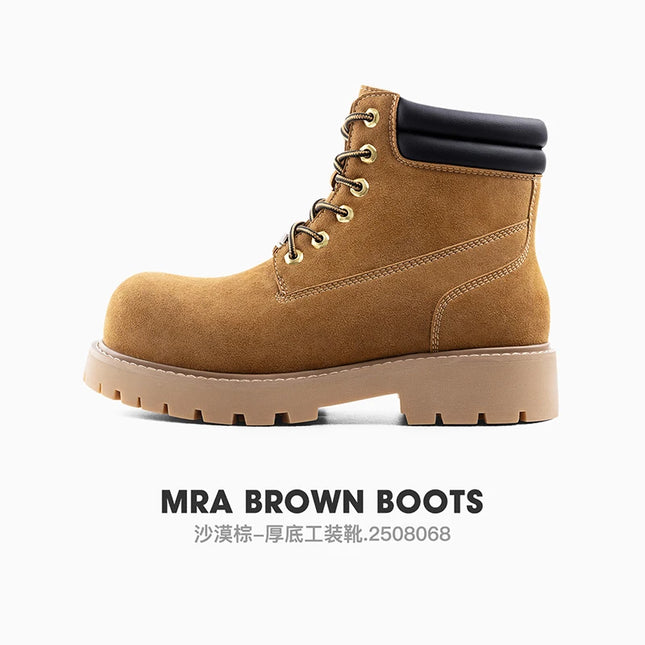 Men's Winter Leather Boots Height Increasing / Bottes Cuir Hiver Homme Rehaussantes