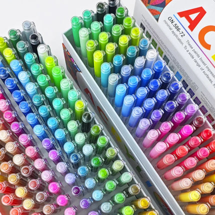 Guangna 168/72 Colors High Gloss Acrylic Marker Pen Set,Hard Headed Drawing Pens,Professional-Grade Paint Pen for DIY Graffiti
