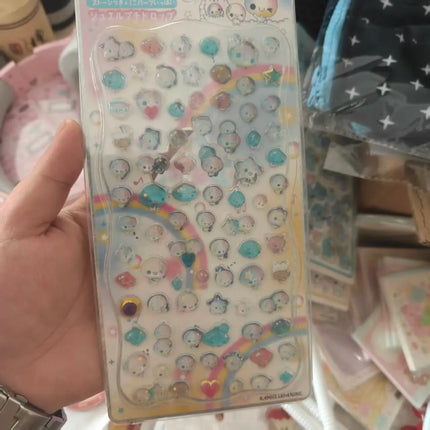 Cartoon Japanese 3D Crystal Relief Stickers Fashion Girls DIY Phone Water Cup Decoration Stickers Kid Festival Gift Stickers