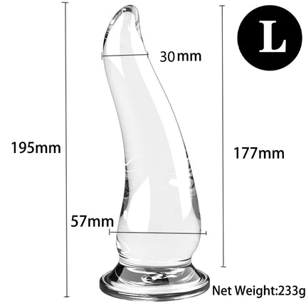 Black&Transparent Anal Plug Horn Dildo for Woman Prostate Dilator Massager Butt Suction Cup Sex Toys for Men Adults Beads