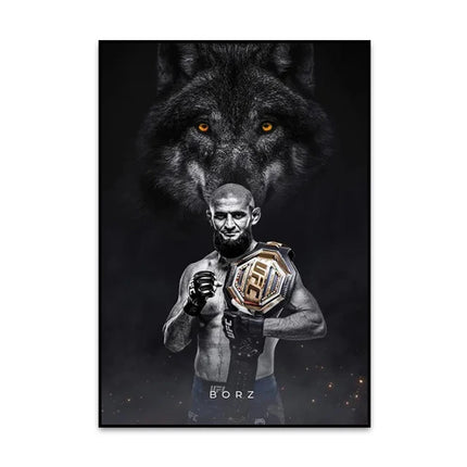 Boxing Fighting Star Canvas Wall Art Print Poster MMA Decorative Painting Modern Home Decor Boxing Sports Lover Gift Unframed