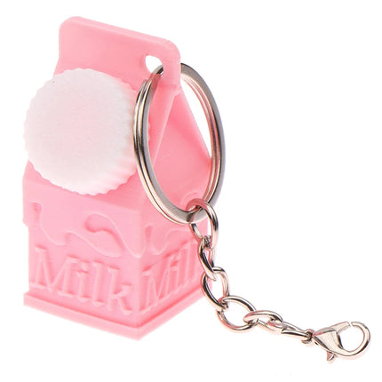 Milk Carton Keychain Pendant Mini Milk Carton Shape Pill Storage Box Portable Container Pendant For Backpack Handbag Keychain