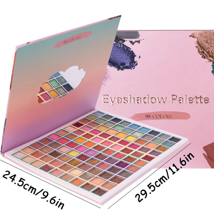 99 Colors Eyeshadow Palette Colorful Eyeshadow Palette, Matte Shimmer Glitter Rainbow Makeup Palle Christmas Day Gifts for Women