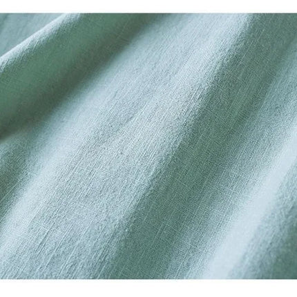 Retro Artistic Women's Long Sleeve Cotton Linen Loose Slim Fit Shirt Stand Collar Side Button Geometric Pattern Elegant Style
