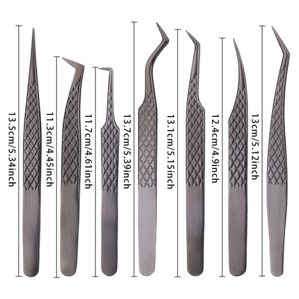 1pc/2/4/6pcs 3.0 Black Lash Tweezers for Eyelash Extensions Diamond Grip 90 Degree Tip Volume Lash Extension Tweezers