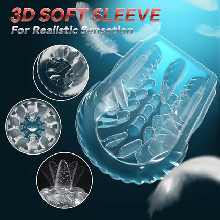 Sex Toys for Men Penis Pump AI Sync Male Pocket Masturbator with 7 Thrusting Rotating Vibrating, Penis Enlarger Masturbation Cup