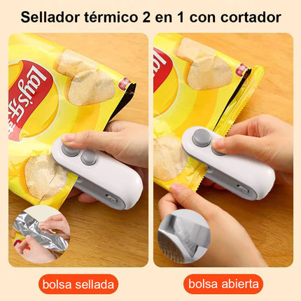 Mini Heat Bag Sealer Rechargeable Food Packaging Heat Sealer Handheld Plastic Bag Sealing Machine Food Package Clip Bag Sealer