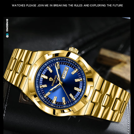 BINBOND New Luxury Quartz Men's Wristwatch Sport Men Watches Waterproof Luminous Date Week Stainless Steel Men's Watch Male Reloj