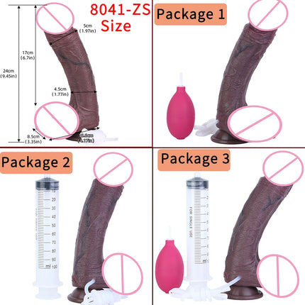 SXXY 8 Styles Double Layer Soft Silicone Squirt Dildo Strong Suction Cup Realistic Ejaculating Butt Plug анальная пробка Sex Toy