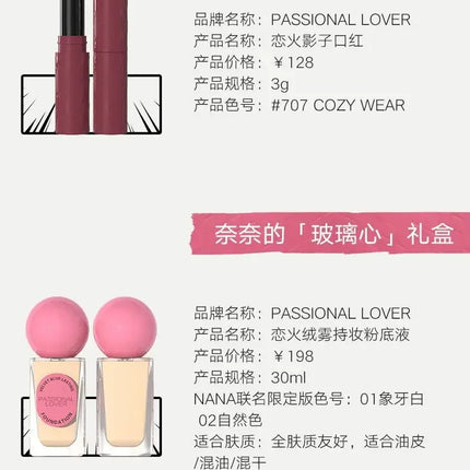 Passional Lover Makeup Cosmetics Set Foundation+eyeshadow+lipstick Long-lasting Moisturizing Waterproof for Women Beauty Makeup