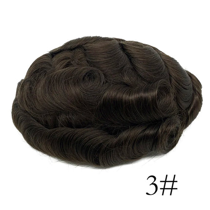 Undetectable Men Toupee All V Loop Super Thin Skin Hair Replacement System for Men Natural Hairline Wig