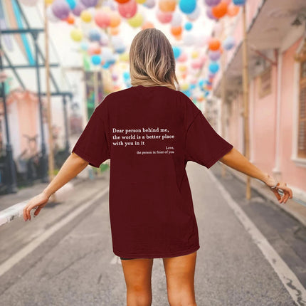 Hot New Youth Men's and Women's Round Neck Letter Printed Short Sleeved Casual Versatile Couple Outfit Pure Cotton T-shirt Top