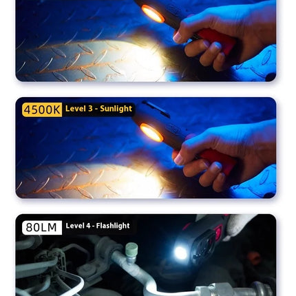 FUNAYA Portable Flashlight Car Detailing Tools Car Paint Finish Lamp Scan Swirl Magnetic Grip Multi Auto Repair Working Lights