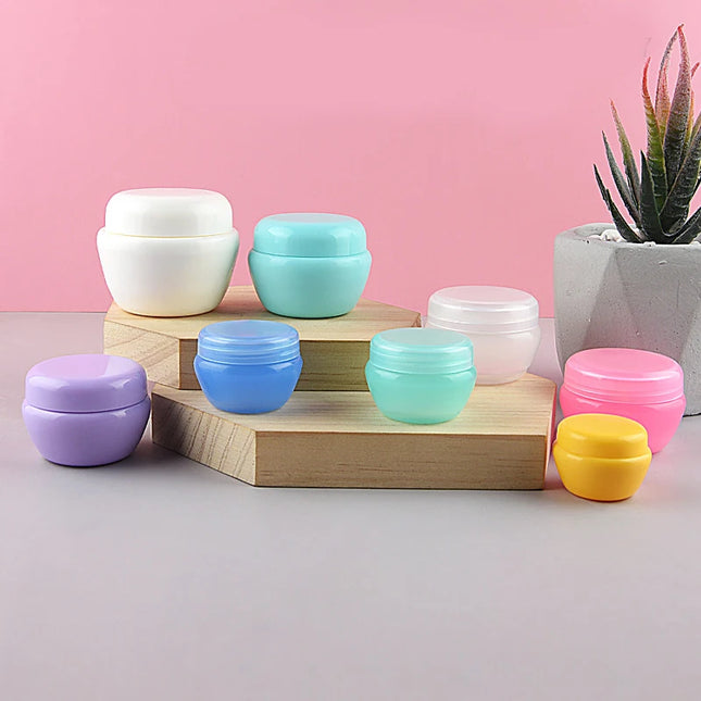 20/50/100pcs 5g Mini Plastic Jar 10g Cute Cream Empty Case 20/30/50g Eye Serum Travel Container Makeup Pot Cosmetic Cans YCJX012