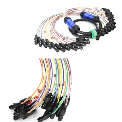 Professional 4/8/12/16/24 Channel XLR Snake Cable, Male to Female, Shielded Audio Extension for Stage Studio Mixer