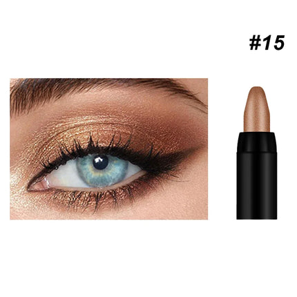 16 Colors Pearlescent Eyeshadow Sticks High Pigmented Eyeshadow Pencil Glitter Waterproof Long-Lasting Eye Makeup Non-Smudged