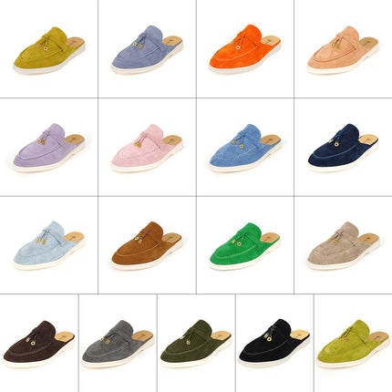 2024New women's anti slip casual loafers, fashionable cashmere flat shoes, spring and autumn men's sports driving casual shoes