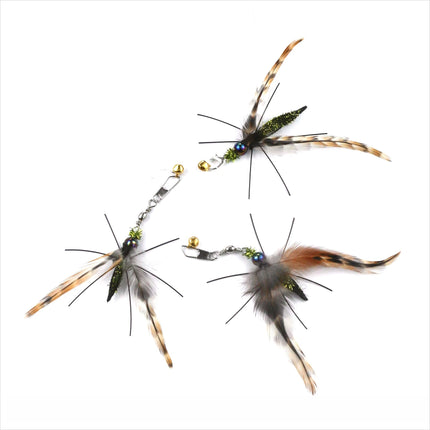 5/10pcs Cat Feather Toy Simulated Insect Tease Cat Stick Replacement Heads Interactive Cat Teaser Bell Toys Random Style