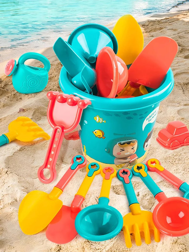 18PCS Beach Sand Toy Set, Durable Plastic, Summer Pool Beach Game Set,Great Holiday Outdoor Sand Play Tools For Boys And Girls