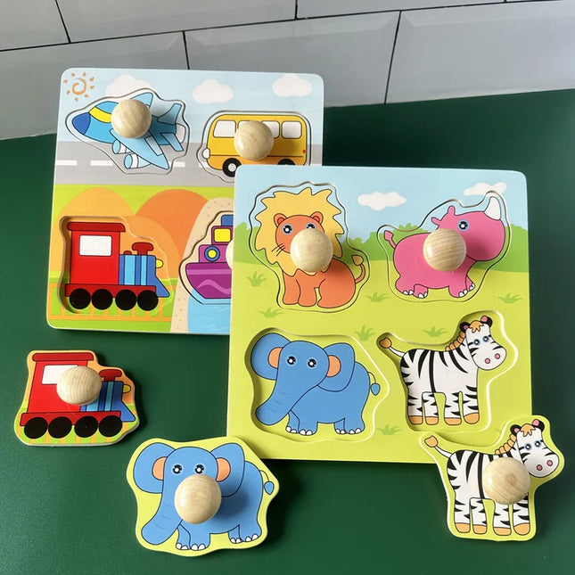 Baby Montessori Puzzles Wooden Toys for Children 1 2 3 Years Educational Learning Kids Games Child Birthday Gifts