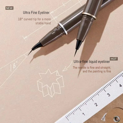 JUDYDOLL Ultra-fine Liquid Eyeliner Skinny Curved Brushwork Long lasting Waterproof Anti Shake Fast Drying Slim Enlarged Eyes