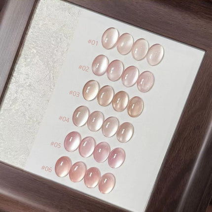 10ML 1-8PCS 2026 New Nude Pink Glass Bead Gel Nail Polish Gold Light Magnet Nude Cat Eye Gel Polish Cute Nails Nail Supplies
