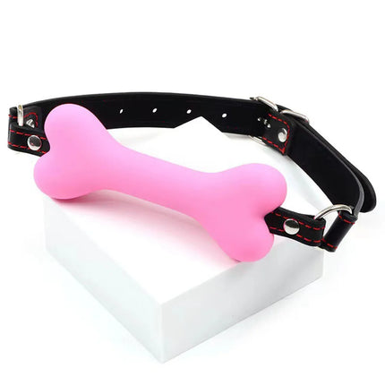 BDSM Oral Stop Bone Mouth Gag Fixation Dog Stuffed Roleplay PU Sex Toys Women Slave Submisson Puppy Game For Couples Flirting