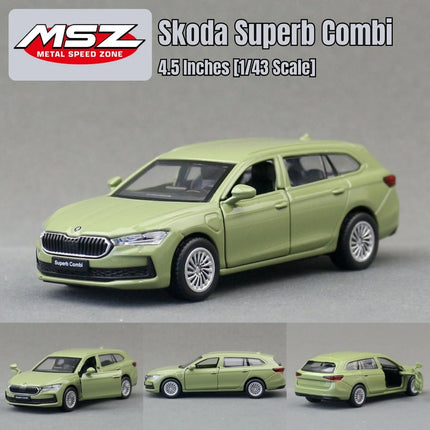 1/43 Skoda Superb Combi Toy Car Model Diecast Metal Alloy Vehicle Miniature Pull Back Collection Gift Boys Children Match Box