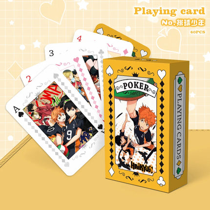 Anime Jujutsu Kaisen Haikyuu Cosplay Board Game Cards Genshin Impact Hardcover Poker Toy Gift
