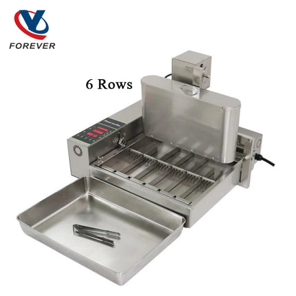 Donut Maker Commercial Stainless Steel Fryer 4 Rows Automatic Counting System Pastries & Baking Electric Ball Shape Cake Donuts