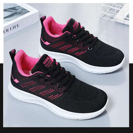 Litfun Women's Casual Sports Shoes Fashion Female Soft Bottom Sneakers Breathable Mesh Running Shoes Leisure Light Flats Shoes