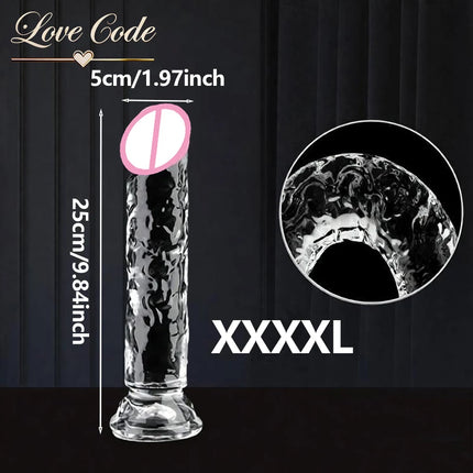 Transparent Dildo Suction Cup Jelly Dick Women Sex Toys Soft Masturbators Penis