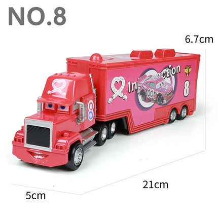 Pixar Cars Truck Storm Jackson Model Car 1/55 Die Casting Container Trucks Racing Toys Children's Birthday Gifts Collectibles