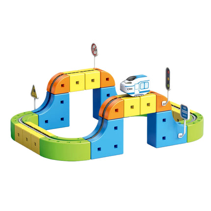 Children'S Educational Electric Magnetic Levitation Train Track Cube 3D DIY Assembly Magnetic Magic Rail Toy Train Car Xmas Gift