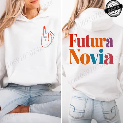Women's Hoodies Future Bride & Tribu De La Novia Sweatshirts Fashionable Casual Pullovers for Single Farewell & Bridal Shower