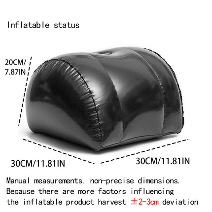Black Half Round Inflatable Pillow&Leak Repair Patch, Adult Sexual Posture Assistance Air Cushion,Portable&Stored,sex Fun Pillow
