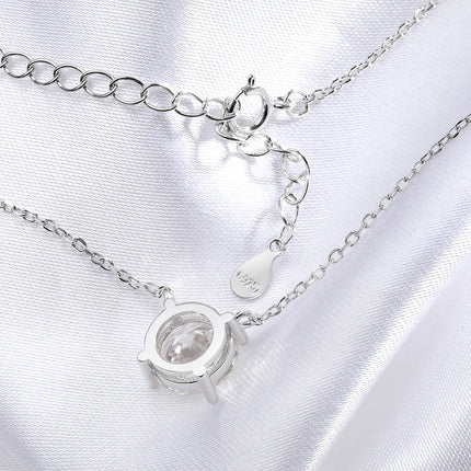 Smyoue White Gold Plated 1-10CT Moissanite Necklace for Women Classic Four Claws Pendant Wedding Jewelry 925 Sterling Silver