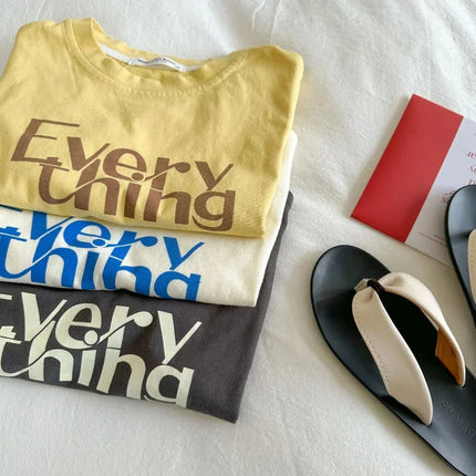 2025 Summer Baby Cute Letter Print T-Shirts for Boys Girls Children Short Sleeve T-Shirts Infant Kids Loose Casual Top Clothes