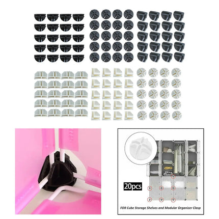 Set of 20 Storage Closet Cube Replacement Grid Connectors Grid Corner Cube