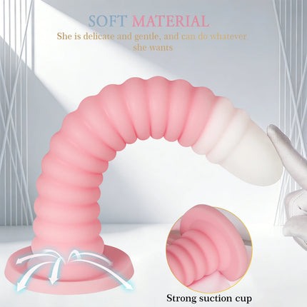Extra Long Gradient Pink Anal Plug Massager With Threaded Suction Cup Rear Multi-size Unisex Anal Plug Adult Erotic Anal Sex Toy
