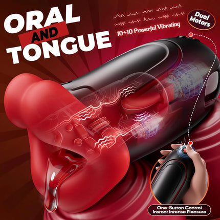 Male Masturbator Deep Throat Mouth Blowjob Vibrator Penis Pump 360° Wrapped 9 Frequency Vibration APP Control Sex Toys for Men