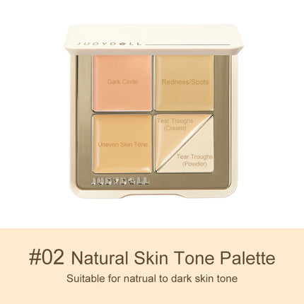 Judydoll 5-Color Concealer Palette, Salmon Tone for Dark Circles & Spots, Brightening & Perfecting Face, Smooth Coverage