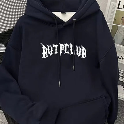 Letter Wing Print Men Women Pullover Hoodie Outdoor Street Casual Sports Loose Hip Hop Trend Autumn Winter Warm Sweatshirt Top
