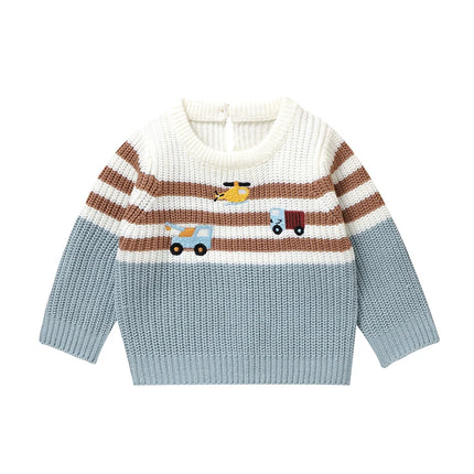 Baby Girls Knitted Sweaters Autumn Casual Round Neck Long Sleeve Newborn Infant Boys Pullovers Jumpers 1-3Y Toddler Knitwear Top