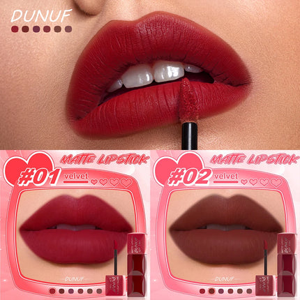 Liquid Velvet Matte Lipstick Long-lasting Waterproof Lip Gloss Lip Glaze Non-Stick Cup Nude Red High Pigment Y2K Christmas Gift